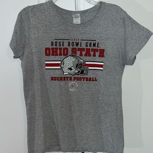 Ohio State Buckeyes Gray OSU football 2019 Rose Bowl champions helmet T shirt M